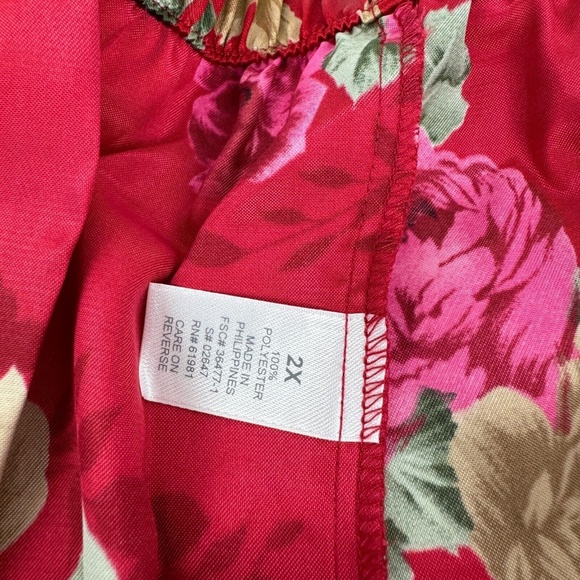 New Avon Intimates Womens Size 2X Pajama Set Tank and Pants Floral Leopard Trim - Picture 3 of 8